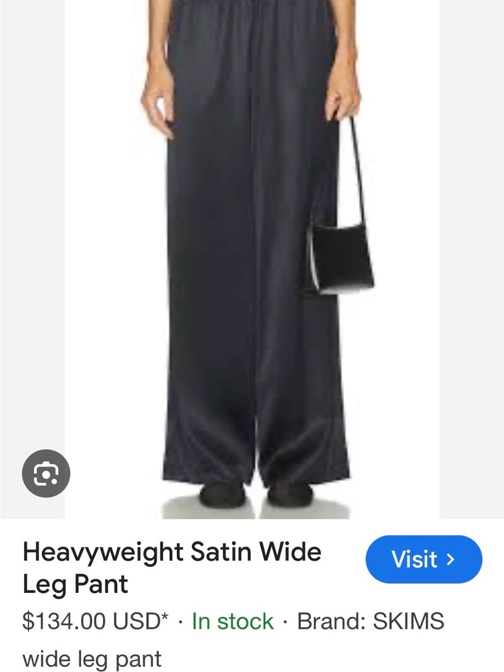 SKIMS Heavyweight Satin Wide-Leg Pants in Black 3X